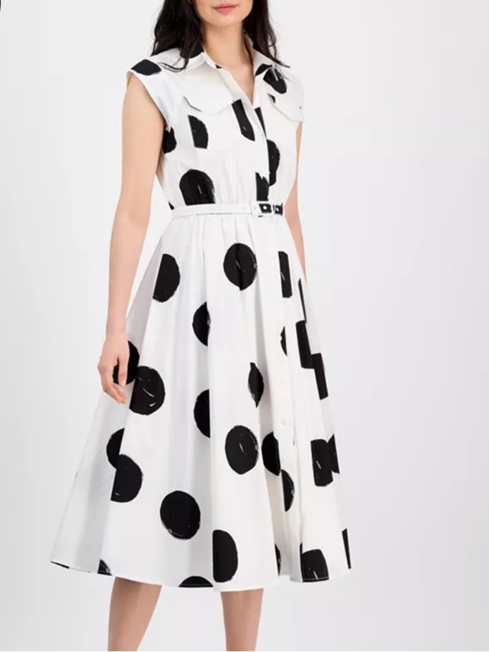 Tahari Polka Dot Maxi Dress